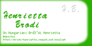 henrietta brodi business card